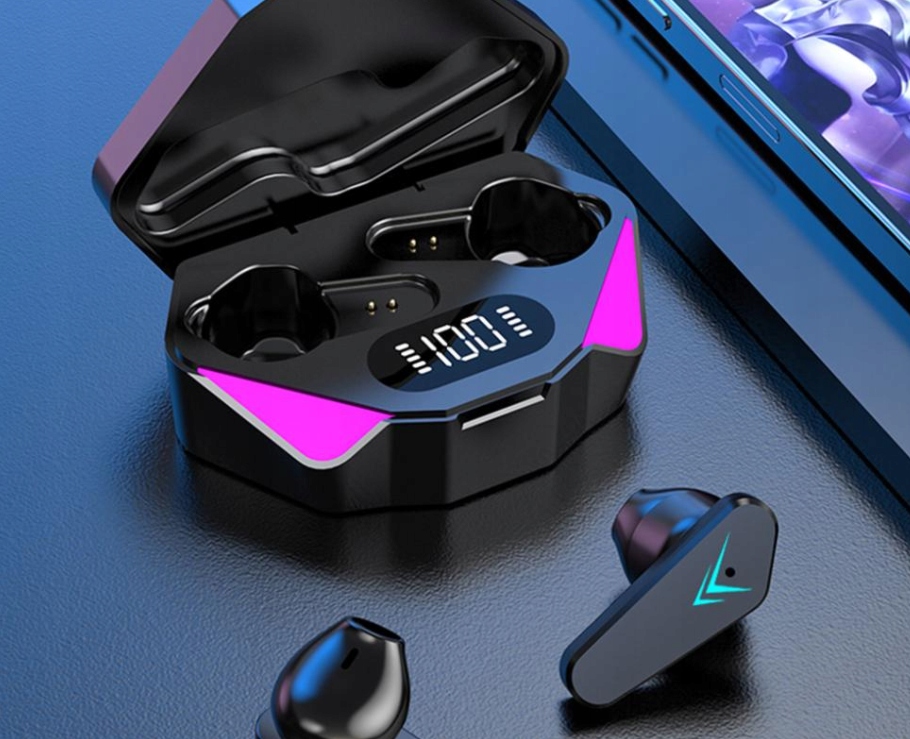 SŁUCHAWKI BEZPRZEWODOWE DOUSZNE BLUETOOTH 5.3 SPORTOWE DOTYKOWE + POWERBANK Mikrofon tak